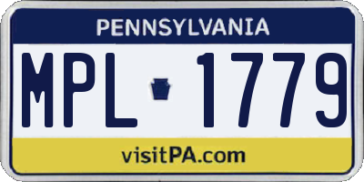 PA license plate MPL1779
