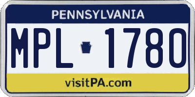 PA license plate MPL1780