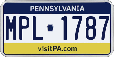 PA license plate MPL1787