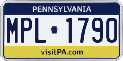 PA license plate MPL1790