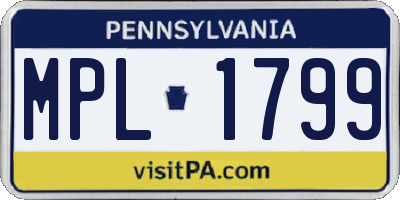 PA license plate MPL1799