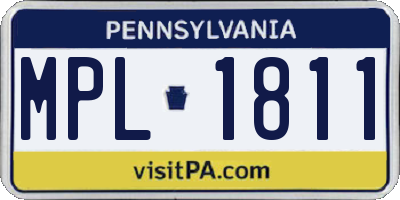 PA license plate MPL1811