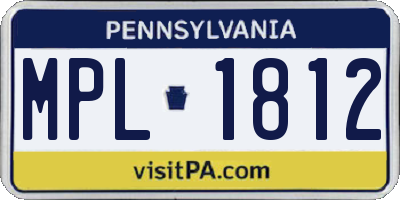 PA license plate MPL1812