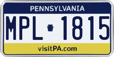 PA license plate MPL1815