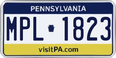 PA license plate MPL1823