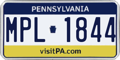 PA license plate MPL1844