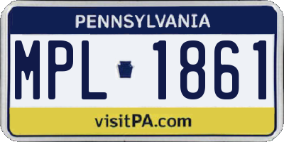 PA license plate MPL1861
