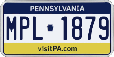 PA license plate MPL1879