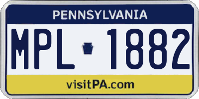PA license plate MPL1882