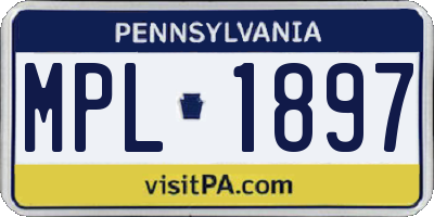 PA license plate MPL1897