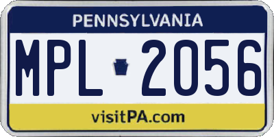PA license plate MPL2056
