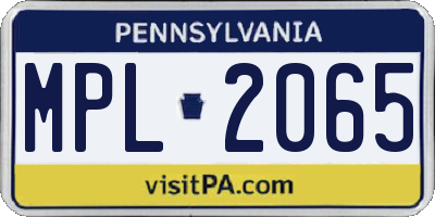 PA license plate MPL2065