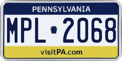 PA license plate MPL2068