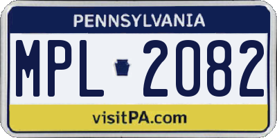 PA license plate MPL2082