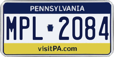 PA license plate MPL2084