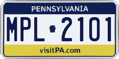 PA license plate MPL2101