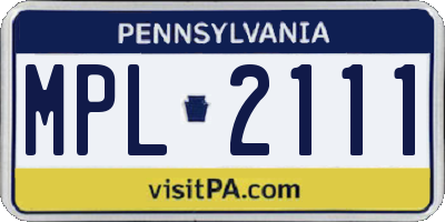 PA license plate MPL2111