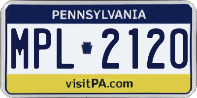 PA license plate MPL2120