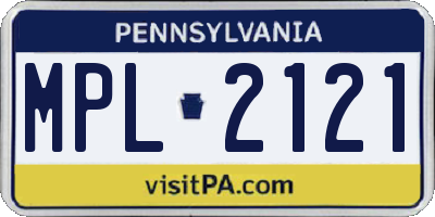 PA license plate MPL2121