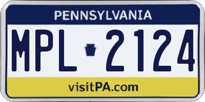 PA license plate MPL2124