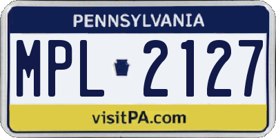 PA license plate MPL2127