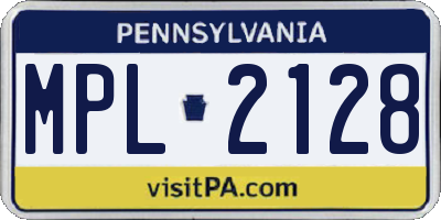 PA license plate MPL2128
