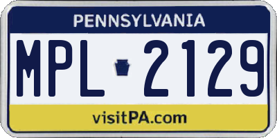 PA license plate MPL2129