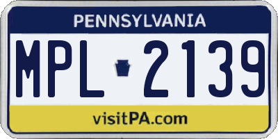 PA license plate MPL2139
