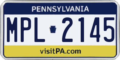 PA license plate MPL2145