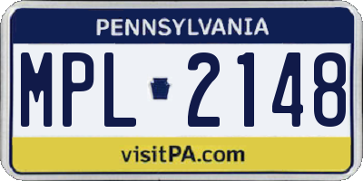 PA license plate MPL2148