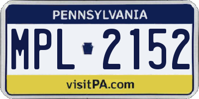 PA license plate MPL2152