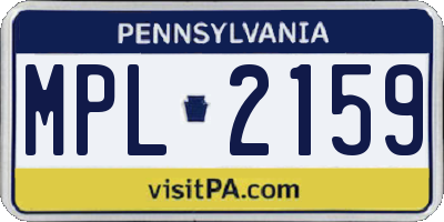 PA license plate MPL2159