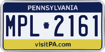PA license plate MPL2161
