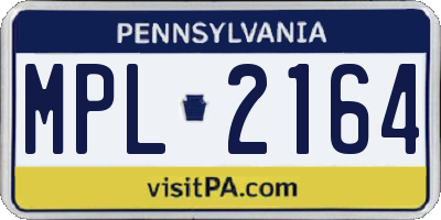 PA license plate MPL2164