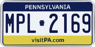 PA license plate MPL2169