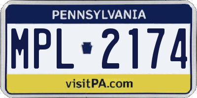 PA license plate MPL2174