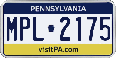 PA license plate MPL2175