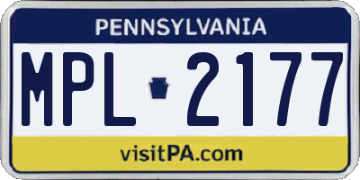 PA license plate MPL2177