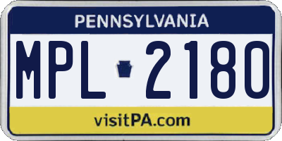 PA license plate MPL2180