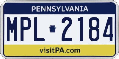 PA license plate MPL2184