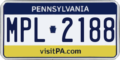 PA license plate MPL2188