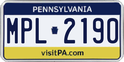 PA license plate MPL2190