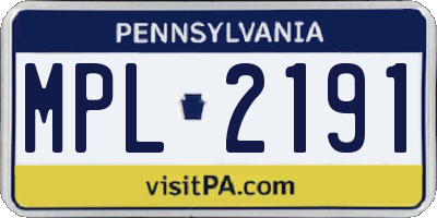PA license plate MPL2191