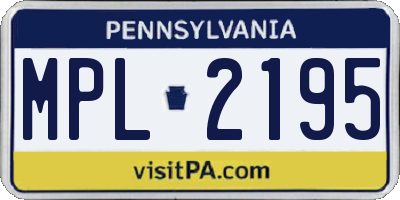 PA license plate MPL2195