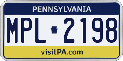 PA license plate MPL2198