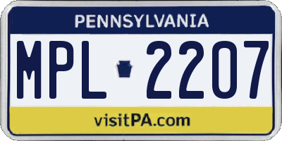 PA license plate MPL2207