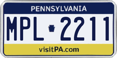 PA license plate MPL2211