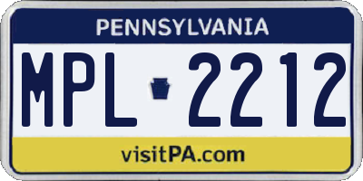 PA license plate MPL2212