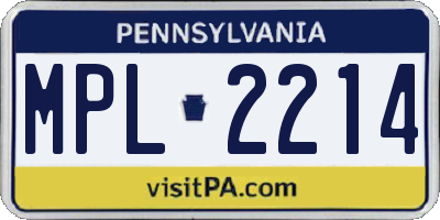 PA license plate MPL2214