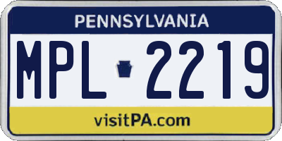 PA license plate MPL2219